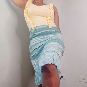 Odille Anthropologie tiered skirt